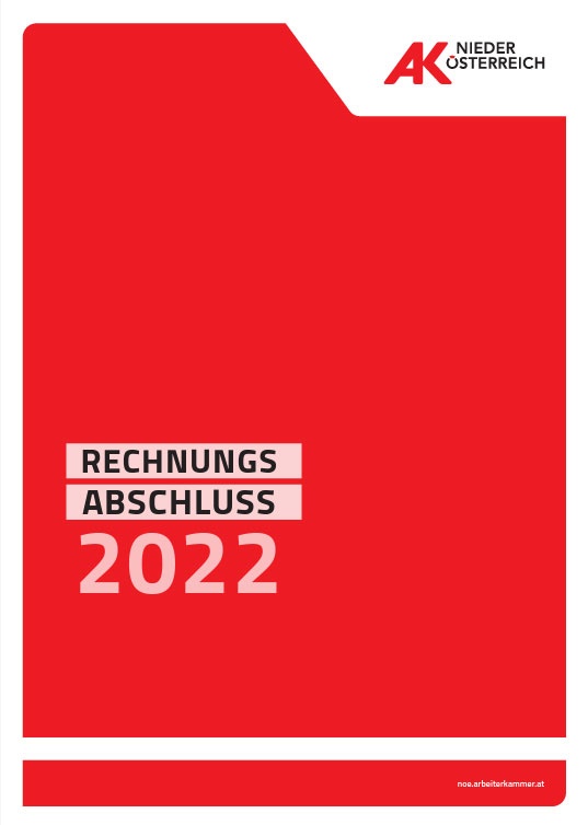 Cover Rechnungsabschluss 2022 © Claudia Rauch-Gessl, AK Niederösterreich