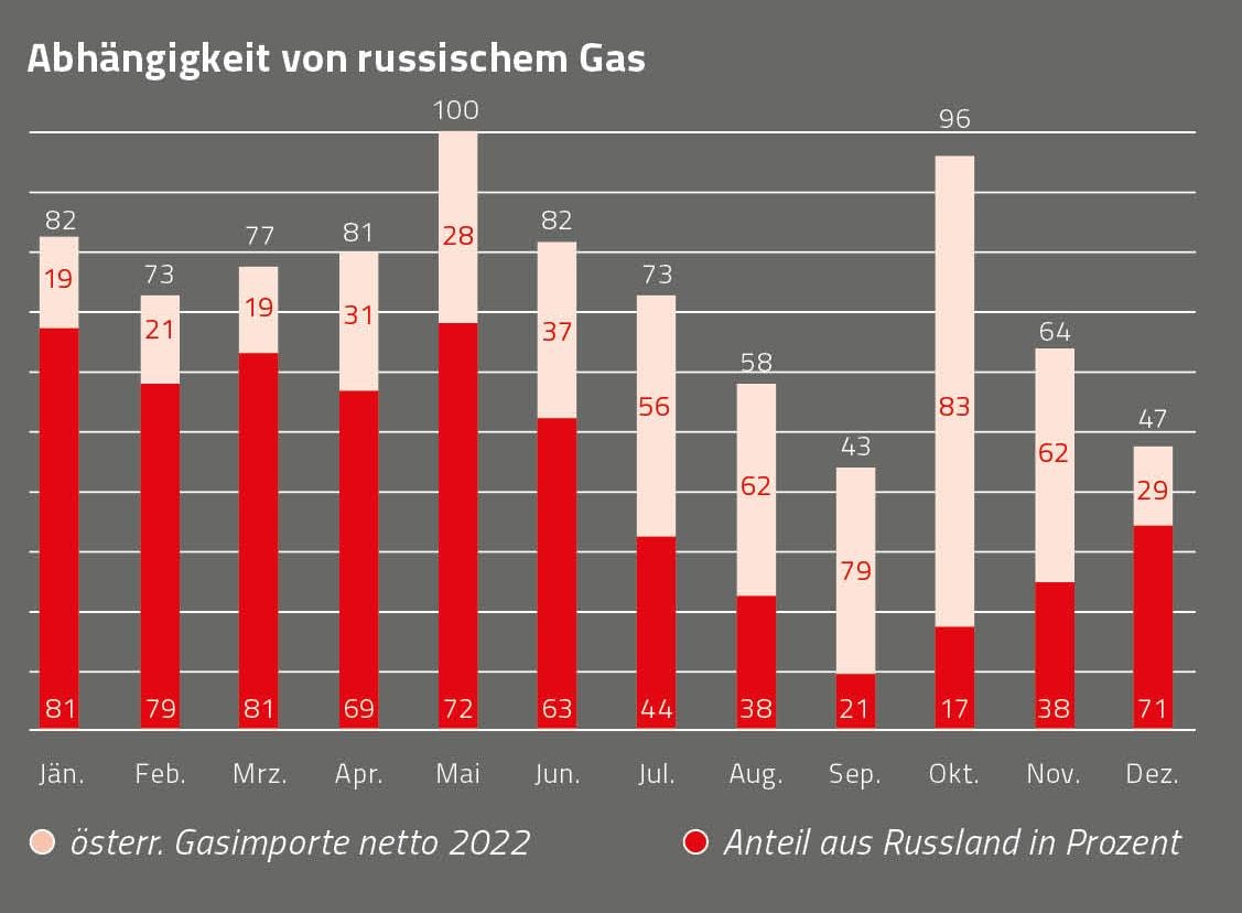 Grafik Gasimporte Österreich © AK Niederösterreich